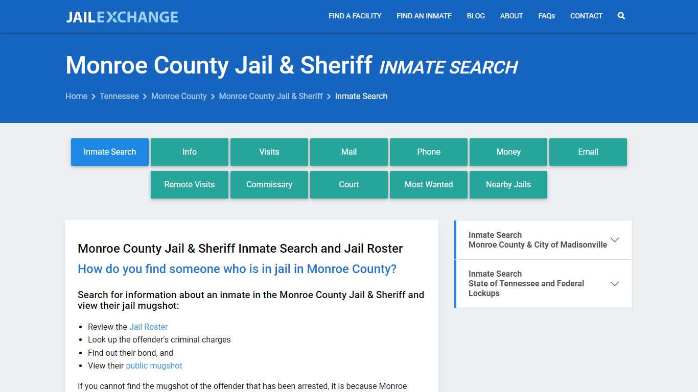 Inmate Search: Roster & Mugshots - Monroe County Jail & Sheriff, TN